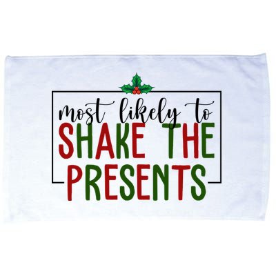 Most Likely To Shake The Presents Christmas Microfiber Hand Towel