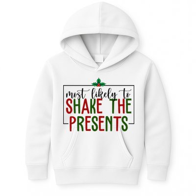 Most Likely To Shake The Presents Christmas Kids Hoodie