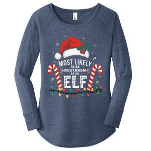 Most Likely To Be Mistaken As An Elf Christmas Family Squad Women's Perfect Tri Tunic Long Sleeve Shirt