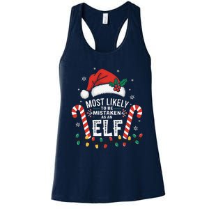 Most Likely To Be Mistaken As An Elf Christmas Family Squad Women's Racerback Tank