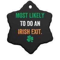 Most Likely To Do An Irish Exit Funny Ceramic Star Ornament