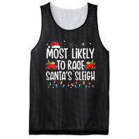 Most Likely To Race SantaS Sleigh Christmas Family Matching Mesh Reversible Basketball Jersey Tank