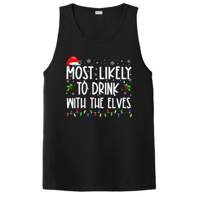 Most Likely to Drink With The Elves Elf Family Christmas  PosiCharge Competitor Tank