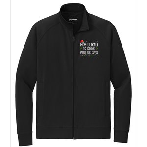 Most Likely to Drink With The Elves Elf Family Christmas  Stretch Full-Zip Cadet Jacket