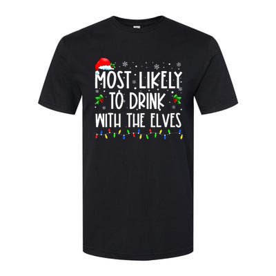 Most Likely to Drink With The Elves Elf Family Christmas  Softstyle CVC T-Shirt