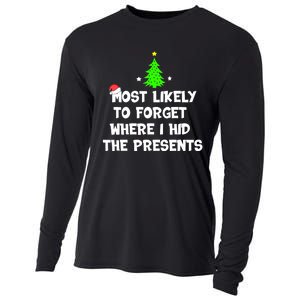 Most Likely To Forget Where I Hid The Presents Funny Cooling Performance Long Sleeve Crew