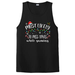 Most Likely To Miss Xmas While Gaming Christmas Matching PosiCharge Competitor Tank