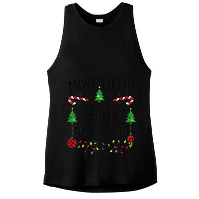 Most Likely To Fix SantaS Sleigh Funny Christmas Family Matching Cute Christm Ladies PosiCharge Tri-Blend Wicking Tank