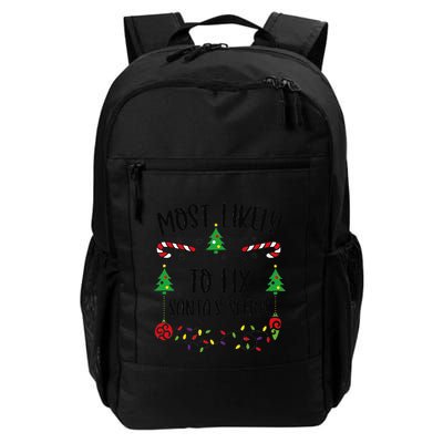Most Likely To Fix SantaS Sleigh Funny Christmas Family Matching Cute Christm Backpack