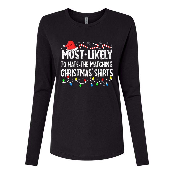 Most Likely To Hate Matching Christmas Family Pajamas Womens Cotton Relaxed Long Sleeve T-Shirt