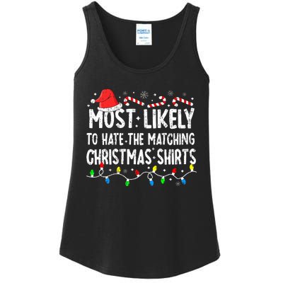 Most Likely To Hate Matching Christmas Family Pajamas Ladies Essential Tank