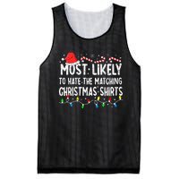 Most Likely To Hate Matching Christmas Family Pajamas Mesh Reversible Basketball Jersey Tank