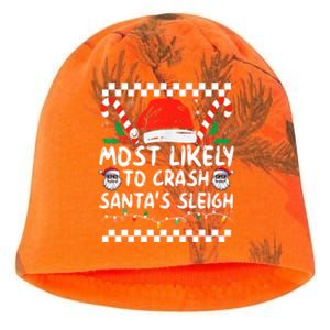 Most Likely To Crash SantaS Sleigh Christmas Joke Cool Gift Kati - Camo Knit Beanie