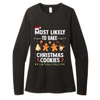 Most Likely To Bake Christmas Cookies Funny Family Christmas Womens CVC Long Sleeve Shirt