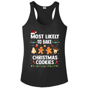 Most Likely To Bake Christmas Cookies Funny Family Christmas Ladies PosiCharge Competitor Racerback Tank