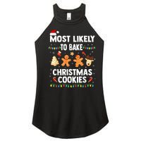 Most Likely To Bake Christmas Cookies Funny Family Christmas Women's Perfect Tri Rocker Tank