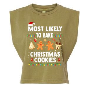 Most Likely To Bake Christmas Cookies Funny Family Christmas Garment-Dyed Women's Muscle Tee