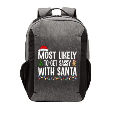 Most Likely To Get Sassy With Santa Funny Family Christmas Vector Backpack