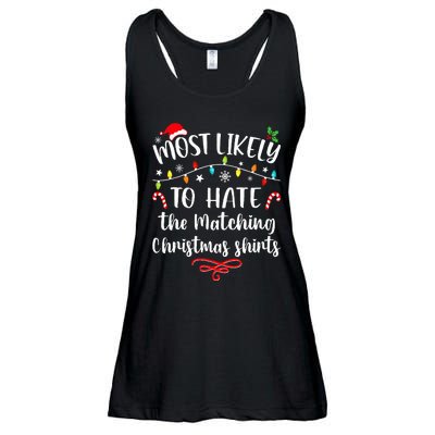 Most Likely To Hate Matching Christmas Funny Family Matching Ladies Essential Flowy Tank