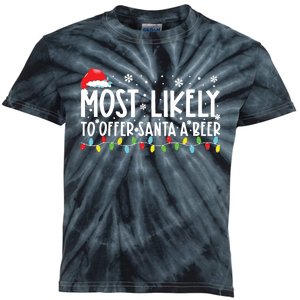 Most Likely To Offer Santa A Beer Funny Drinking Christmas Kids Tie-Dye T-Shirt