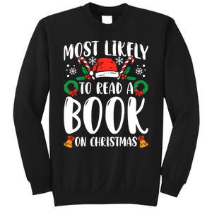 Most Likely To Read A Book On Christmas Matching Family Premium Sweatshirt