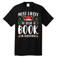 Most Likely To Read A Book On Christmas Matching Family Premium Tall T-Shirt