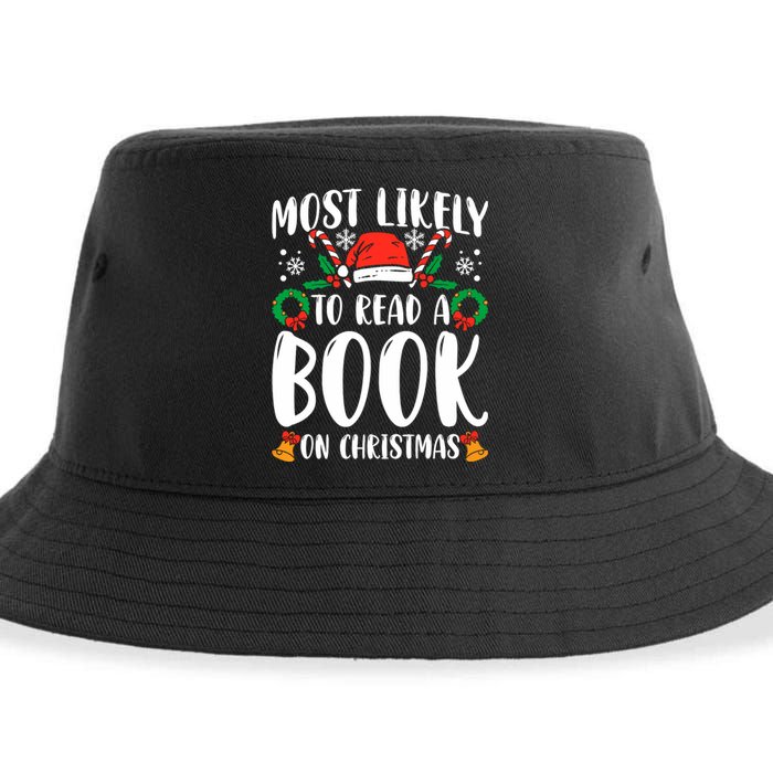 Most Likely To Read A Book On Christmas Matching Family Premium Sustainable Bucket Hat