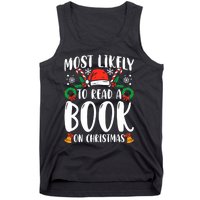 Most Likely To Read A Book On Christmas Matching Family Premium Tank Top