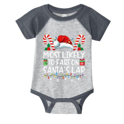 Most Likely To Fart On SantaS Lap Family Matching Christmas Infant Baby Jersey Bodysuit