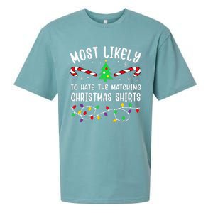 Most Likely To Hate The Matching Christmas  Funny  Sueded Cloud Jersey T-Shirt