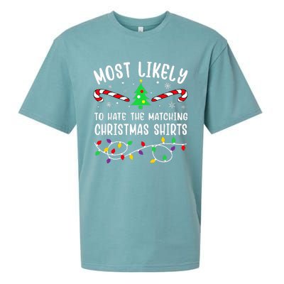 Most Likely To Hate The Matching Christmas  Funny  Sueded Cloud Jersey T-Shirt