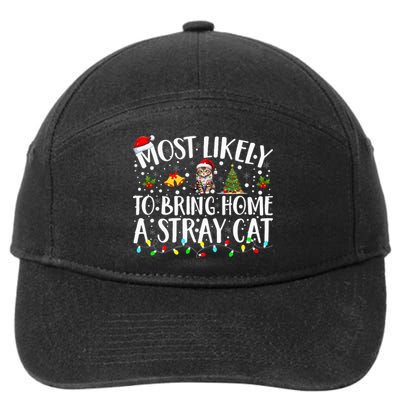 Most Likely To Bring Home A Stray Cat Matching Christmas 7-Panel Snapback Hat