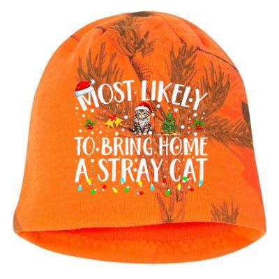 Most Likely To Bring Home A Stray Cat Matching Christmas Kati - Camo Knit Beanie