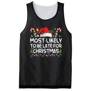 Most Likely To Be Late For Christmas Matching Christmas Mesh Reversible Basketball Jersey Tank