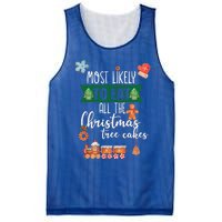 Most Likely To Eat Christmas Tree Cakes Funny Xmas Holiday Gift Mesh Reversible Basketball Jersey Tank