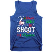 Most Likely To Shoot The Reindeer Humor Christmas Pajama Gift Tank Top