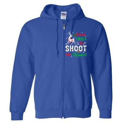 Most Likely To Shoot The Reindeer Humor Christmas Pajama Gift Full Zip Hoodie