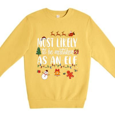 Most Likely To Be Mistaken As An Elf Family Christmas Premium Crewneck Sweatshirt