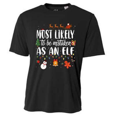 Most Likely To Be Mistaken As An Elf Family Christmas Cooling Performance Crew T-Shirt