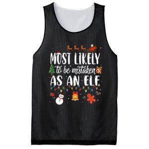 Most Likely To Be Mistaken As An Elf Family Christmas Mesh Reversible Basketball Jersey Tank