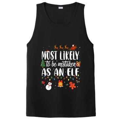 Most Likely To Be Mistaken As An Elf Family Christmas PosiCharge Competitor Tank