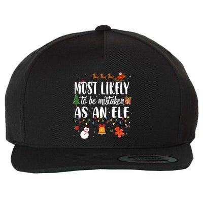 Most Likely To Be Mistaken As An Elf Family Christmas Wool Snapback Cap