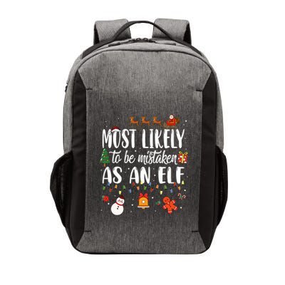Most Likely To Be Mistaken As An Elf Family Christmas Vector Backpack