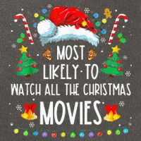 Most Likely To Watch All The Xmas Movies Family Cotton Canvas Backpack
