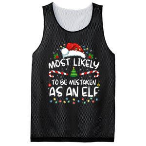 Most Likely To Be Mistaken As An Elf Family Christmas Mesh Reversible Basketball Jersey Tank