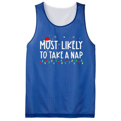 Most Likely To Take A Nap Family Xmas Pajama Christmas  Mesh Reversible Basketball Jersey Tank