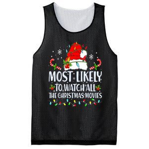 Most Likely To Watch All The Christmas Movies Matching Xmas Mesh Reversible Basketball Jersey Tank