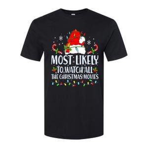 Most Likely To Watch All The Christmas Movies Matching Xmas Softstyle CVC T-Shirt