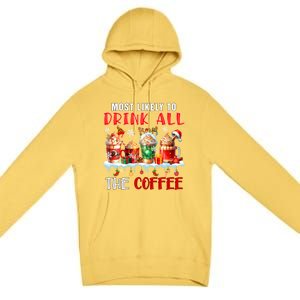 Most Like To All Coffee Xmas Naughty Santa Reindeer Funny Gift Premium Pullover Hoodie