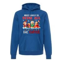 Most Like To All Coffee Xmas Naughty Santa Reindeer Funny Gift Premium Hoodie